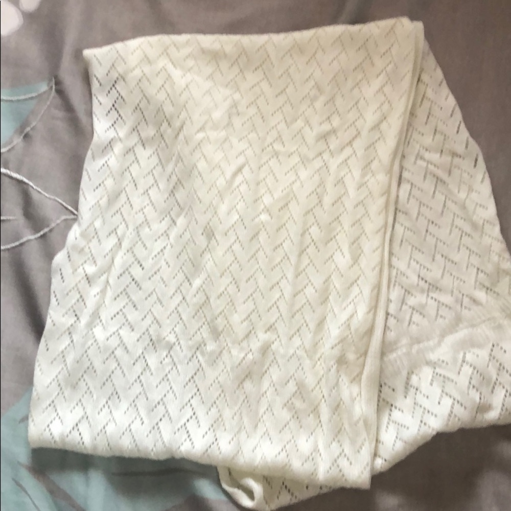 Knit white infinity scarf
